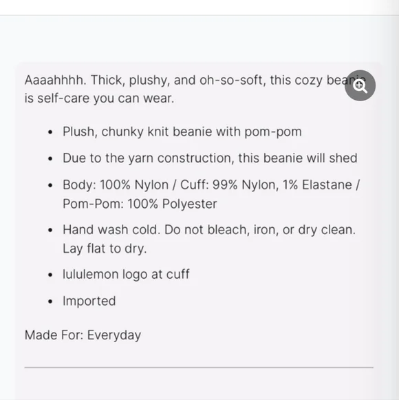 NWT Lululemon Cable Knit Pom Beanie Oatmeal Ivory Off White Cream - Picture 4 of 8